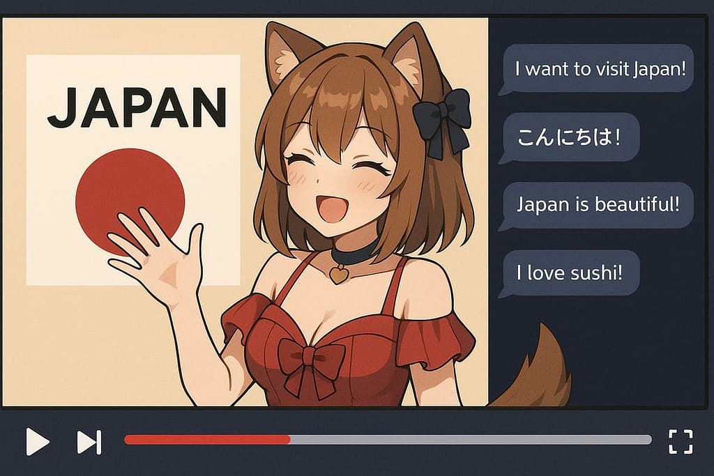 英語を通じて海外ファンとつながるVtuberの日本紹介テンプレ